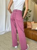 RFM Full Size High Rise Garment Dye Wide Leg  Jeans 