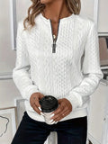 Texture Half Zip Long Sleeve Sweatshirt 