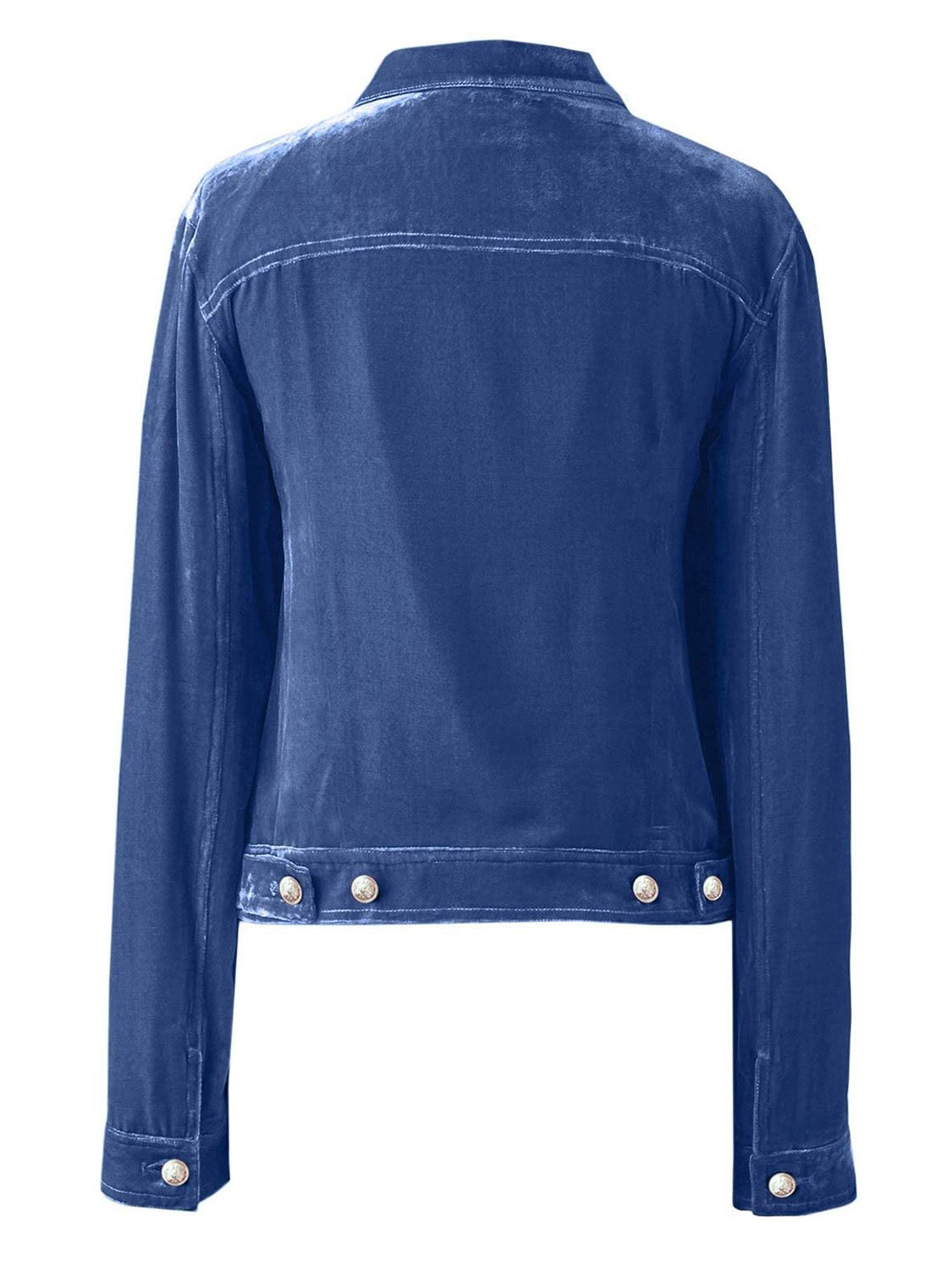 Button Up Long Sleeve Jacket with Chest Pockets 