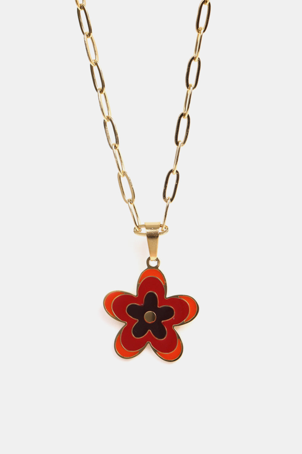 Flower Pendant Stainless Steel Necklace 