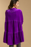 Umgee Full Size Button Down Tiered Back High Low Shirt 