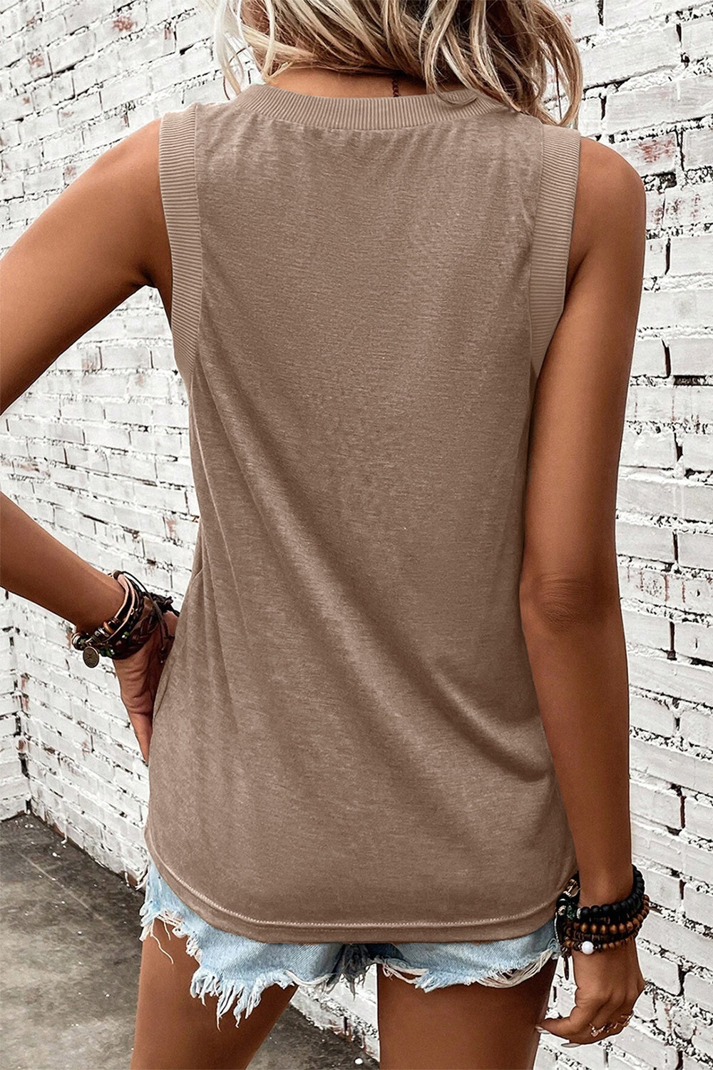 V-Neck Wide Strap Tank 