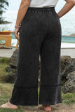 Plus Size Drawstring Wide Leg Pants 