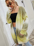 Angel Wings Full Size Pocketed Open Front Gradient Cardigan 