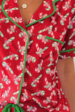 Candy Cane Collared Neck Top and Shorts Lounge Set Lingerie & Nightwear