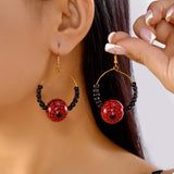 18K Gold-Plated Halloween Bead Earrings 