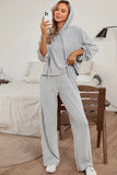 Ribbed Drawstring Hoodie and Pants Lounge Set Lingerie & Nightwear