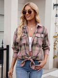 Mandy Plaid Button Up Long Sleeve Shirt 