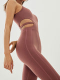 Cutout Asymmetrical Neck Active Jumpsuit 