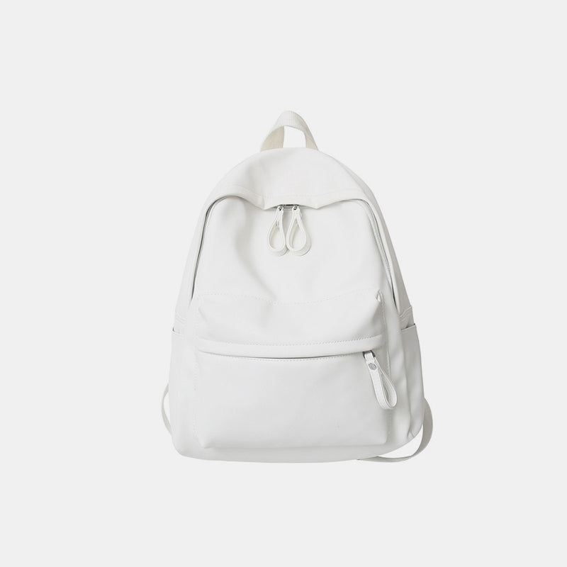 PU Leather Zip Backpack Bag 