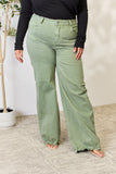 RISEN Full Size Raw Hem Wide-Leg Jeans 