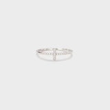 Cross Inlaid Zircon 925 Sterling Silver Ring 