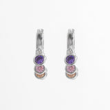 Zircon 925 Sterling Silver Huggie Earrings 