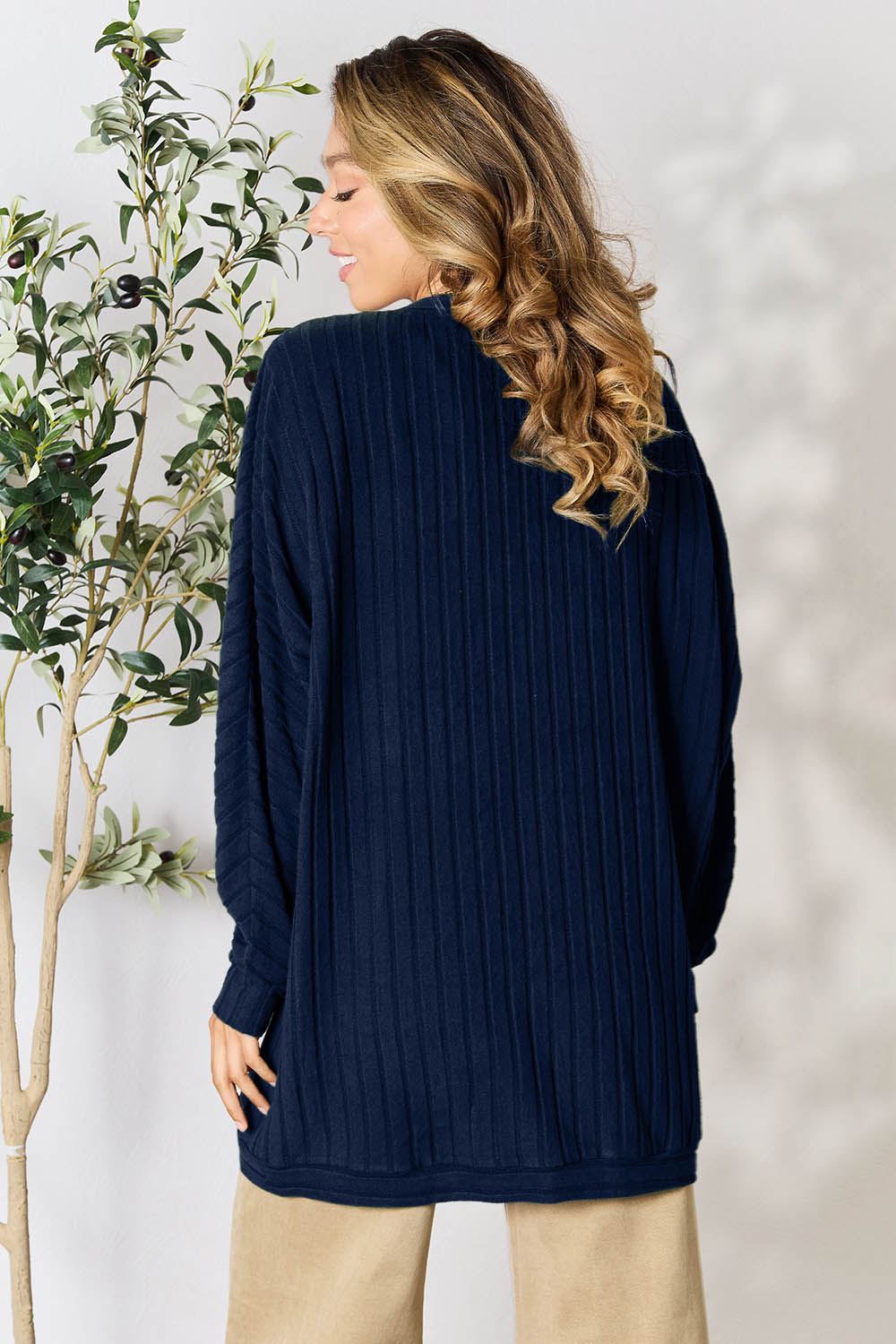Basic Bae Full Size Ribbed Cocoon Cardigan 