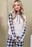 And The Why Drawstring Hooded Top and Plaid Pants Lounge Set 