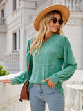 Heathered V-Neck Long Sleeve T-Shirt 
