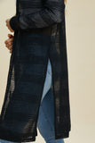 Double Take Full Size Open Front Longline Cardigan 