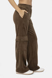 Mono B Elastic Waist Corduroy Cargo Pants 