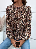 Ivy Lane Peplum Tied Long Sleeve Blouse 