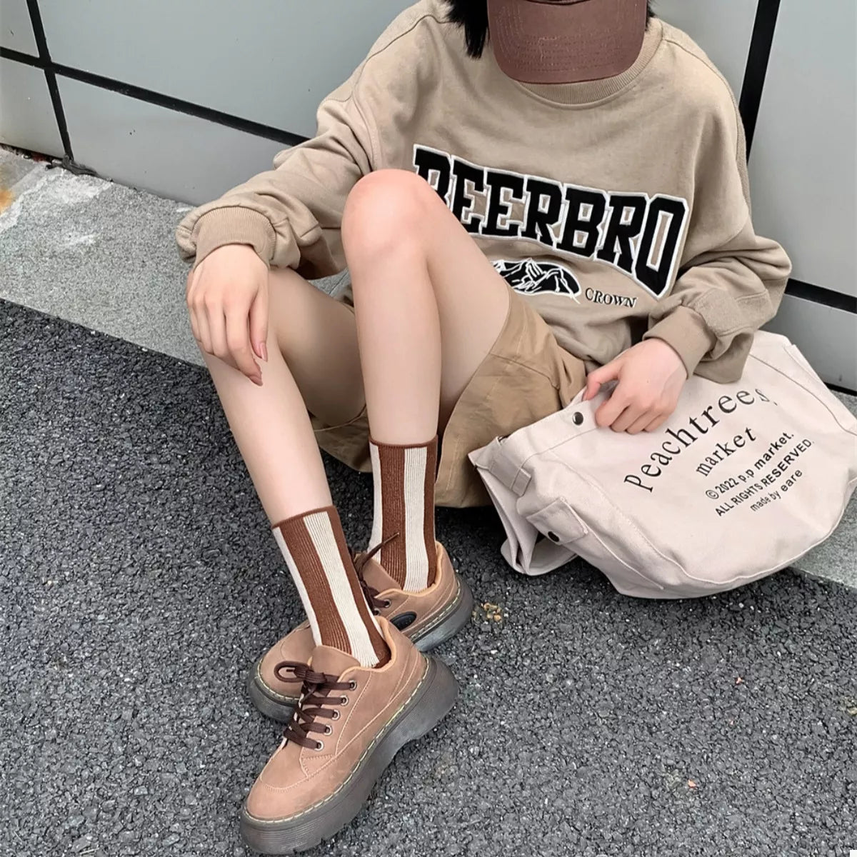 Contrast Striped Crew Socks Lingerie & Nightwear