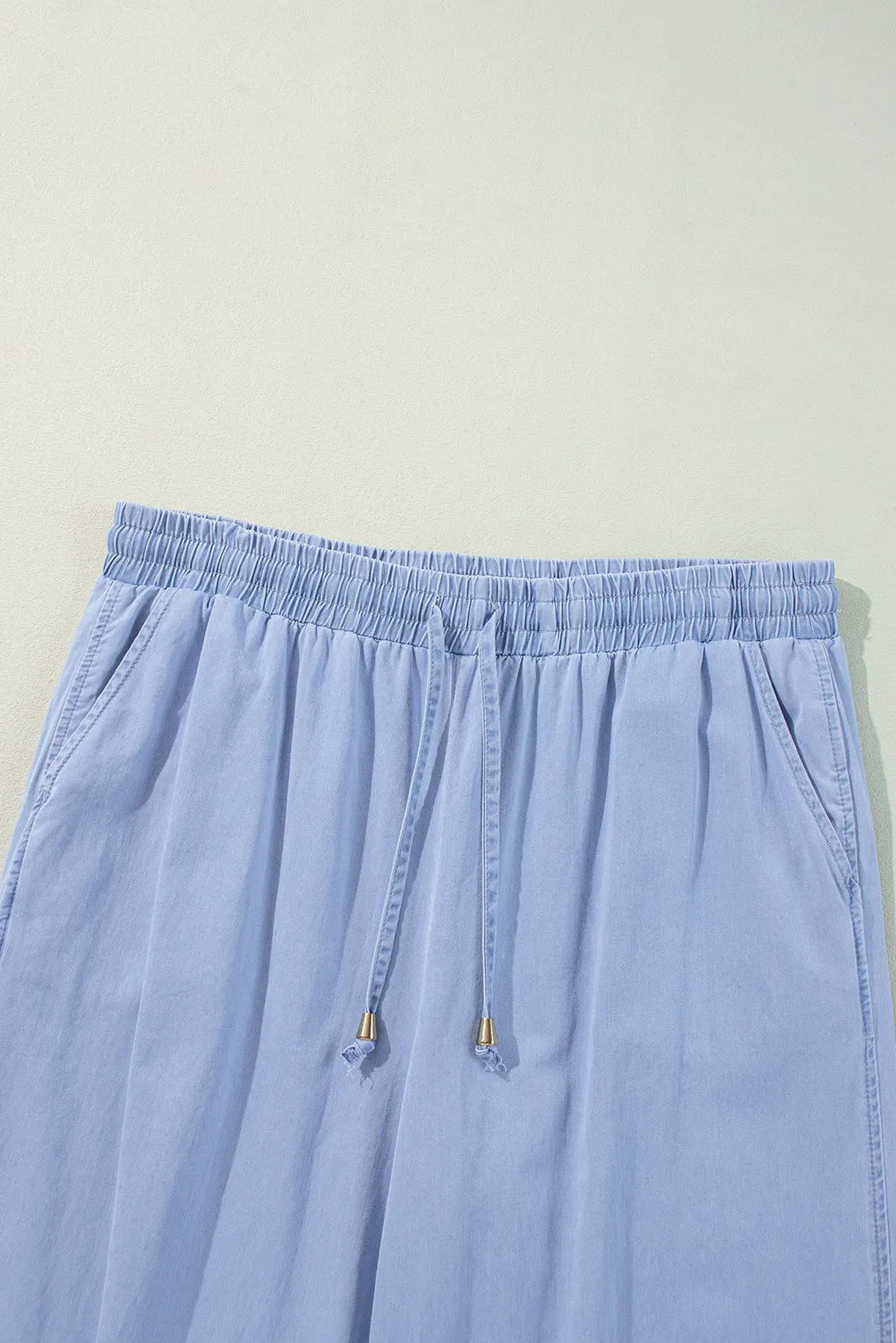 Plus Size Drawstring Wide Leg Jeans 