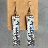 Square Shape Wooden Dangle Earrings 