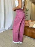 RFM Full Size High Rise Garment Dye Wide Leg  Jeans 