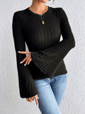 Honey Round Neck Flare Sleeve T-Shirt 