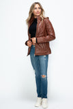 How Dare U Pocketed Zip Up Puffer Jacket with Removable Hood 