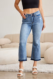 Judy Blue Full Size Release Hem Cropped Bootcut Jeans 