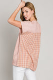 Cotton Bleu by Nu Label Plaid Short Sleeve T-Shirt 