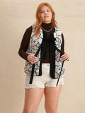 Plus Size Tied Sherpa Vest Coat with Pockets 