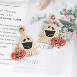 Ghost Rhinestone Alloy Earrings 