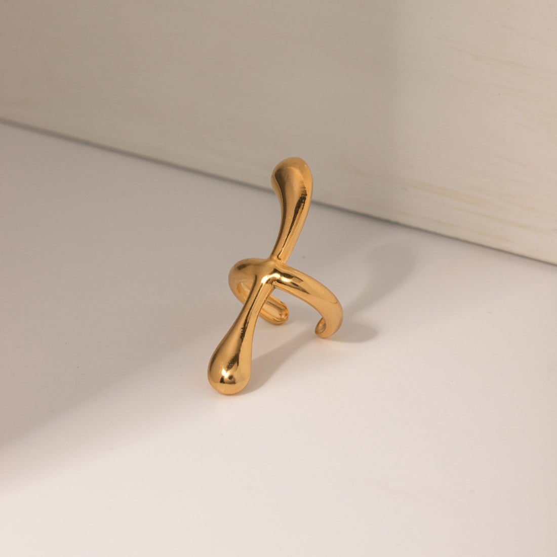 18K Gold-Plated Stainless Steel Cuff Earrings 