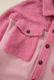 Pocketed Color Block Collared Neck Jacket 
