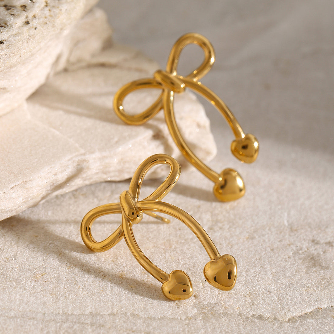 Stainless Steel Bow Earrings 