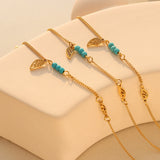 Titanium Steel Wing Shape Charm Anklet Bracelet 