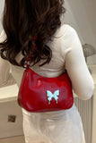 Butterfly PU Leather Knotted Strap Shoulder Bag 