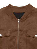 Zip Up Dropped Shoulder Jacket 