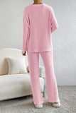 Ribbed V-Neck Top and Pants Lounge Set Lingerie & Nightwear