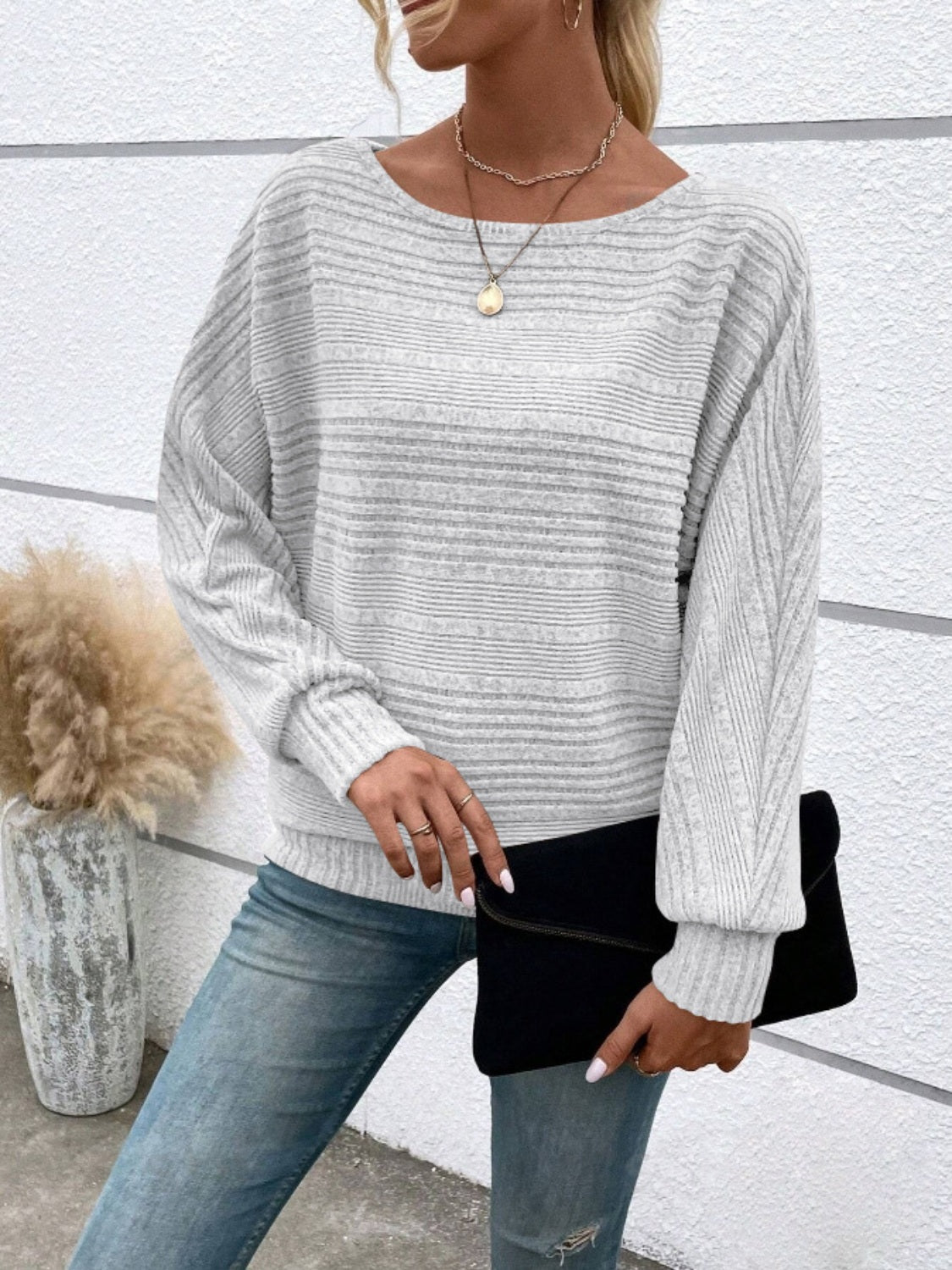 Full Size Round Neck Long Sleeve Top 