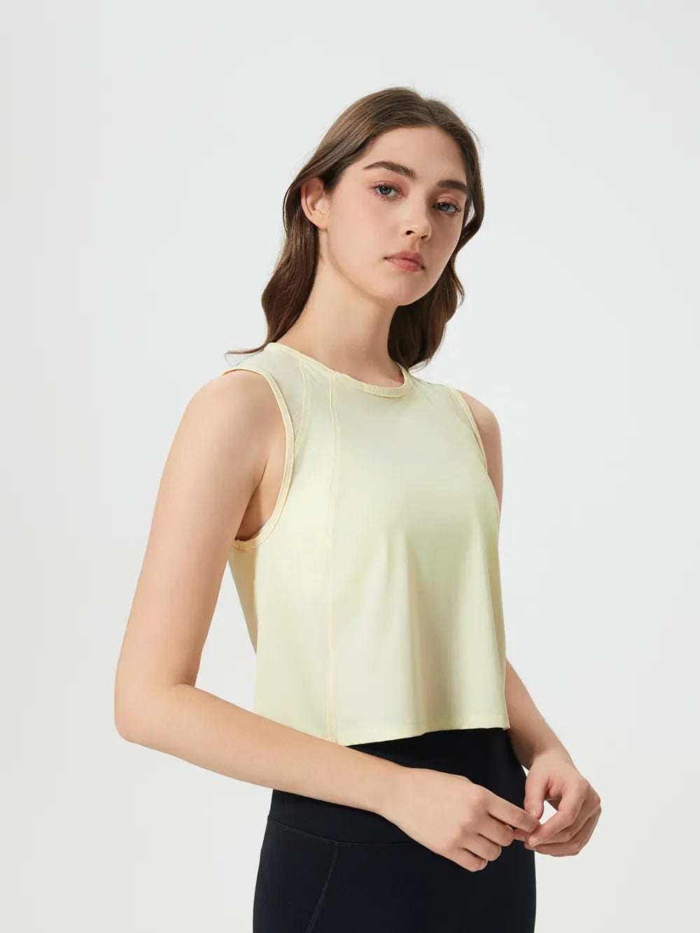 Millennia Round Neck Cropped Active Tank 