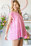 Heimish Full Size Floral Ruffled Tiered Top 