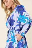 Double Take Full Size Floral Long Sleeve Romper with Pockets 