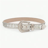PU Leather Rhinestone Belt 