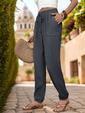 Perfee Textured High Waist Joggers 