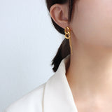 Titanium Steel Chain Shape Earrings 
