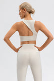 Round Neck Cutout Cropped Active Tank 