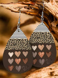 Printed PU Leather Dangle Earrings 