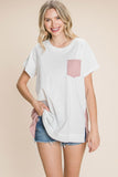 Cotton Bleu by Nu Label Contrast Striped Short Sleeve T-Shirt 